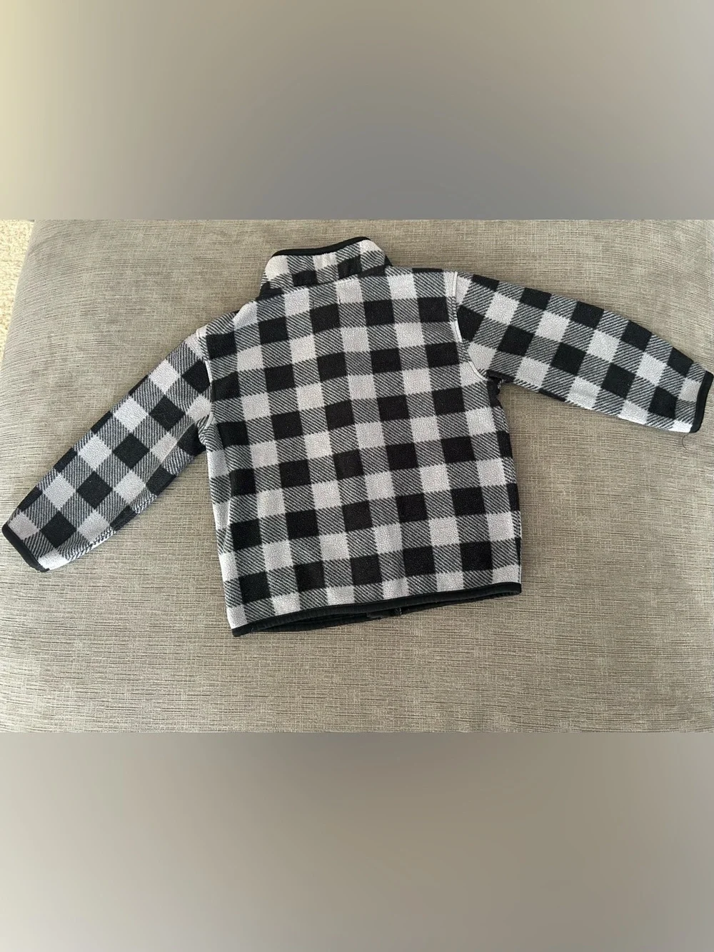 Baby Gap Black Gingham Fleece Jacket 3T